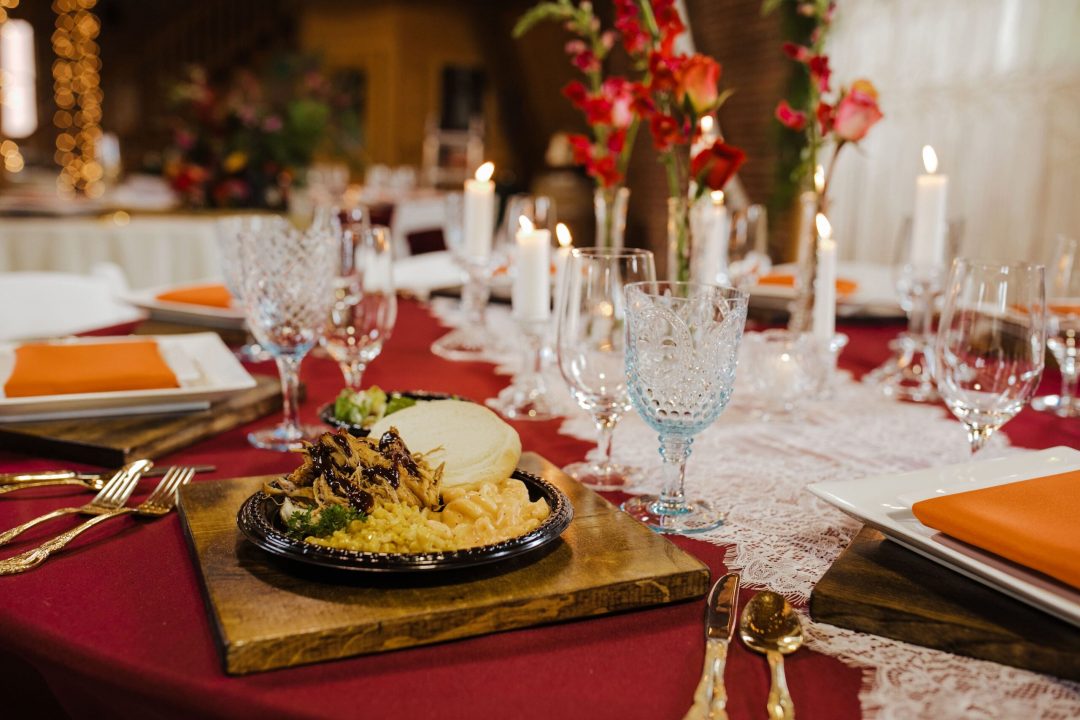 Catered table setting by Nameless Catering